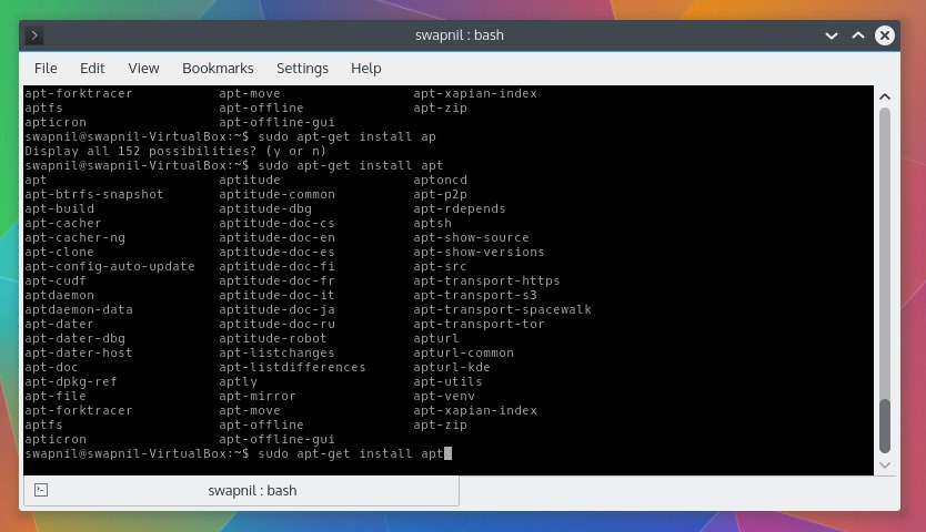 APT install commands