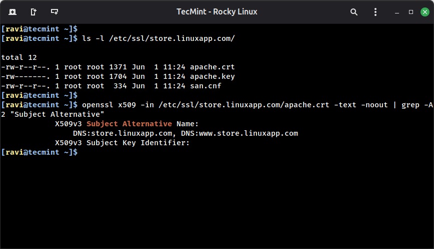 Apache certificate diagnostics