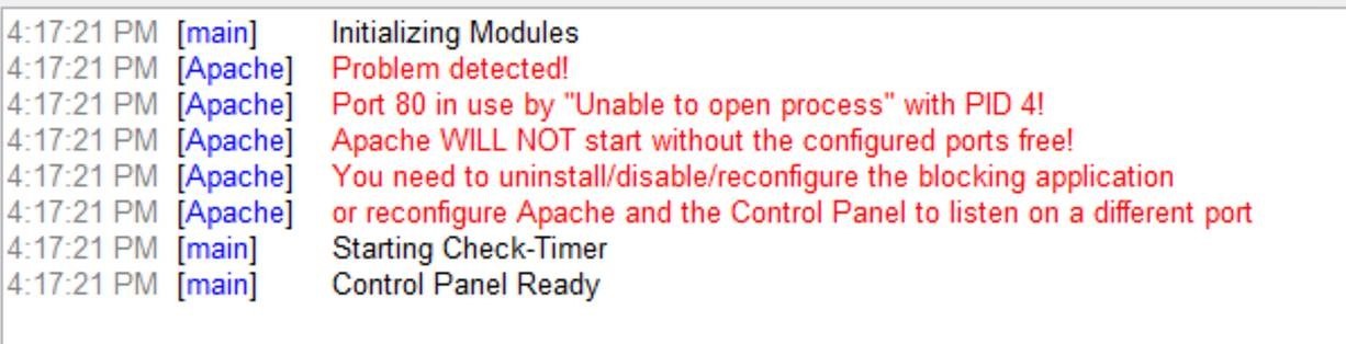 Apache port conflicts