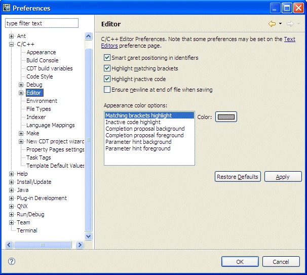 Application editor precedence