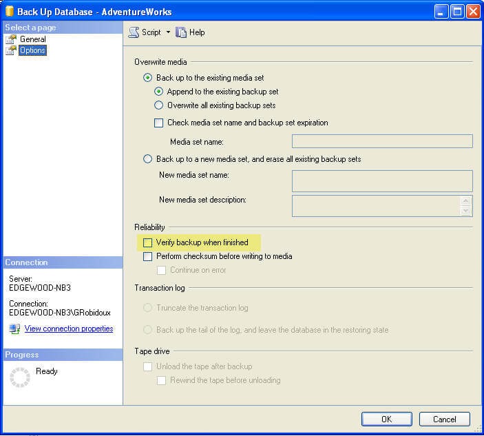 Application restore verification