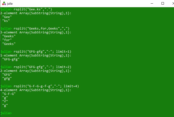 Array splitting output