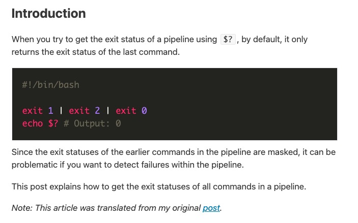 Bash PIPESTATUS array