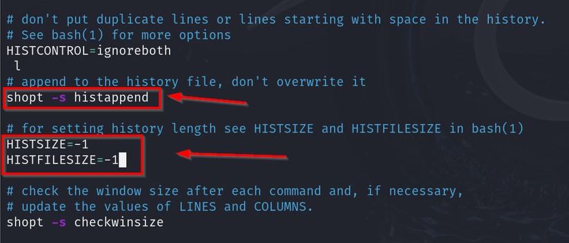 Bash command history