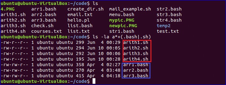 Bash filename globbing