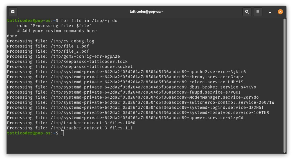 Bash loop control