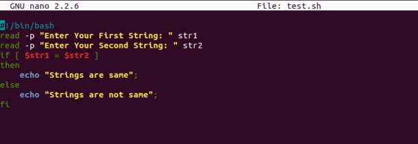 Bash string comparison
