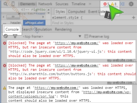 Blocked insecure assets