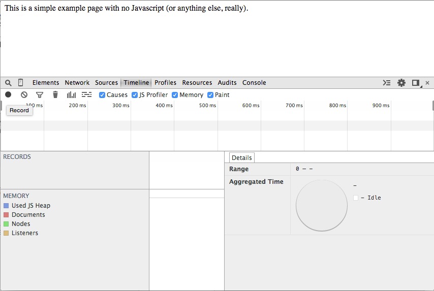 Browser loading timeline