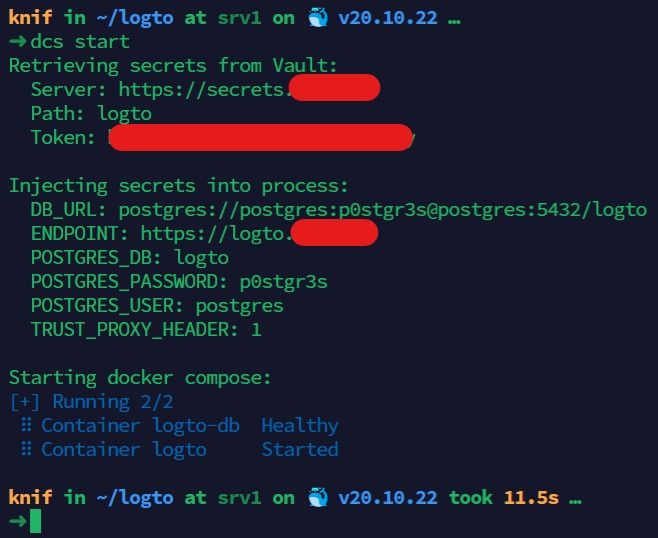 Compose environment secrets