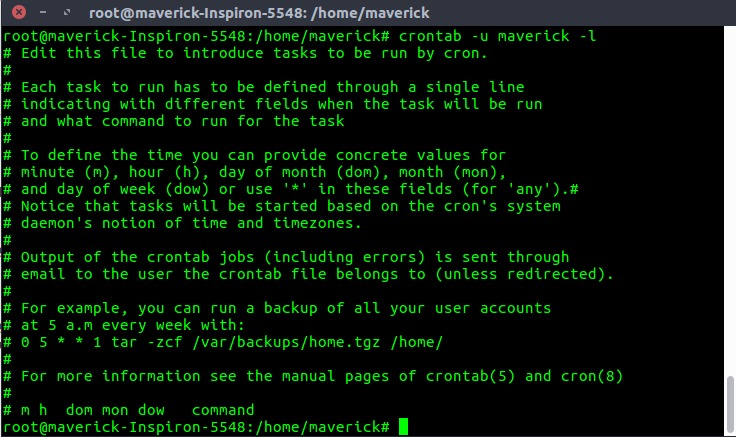 Crontab management commands