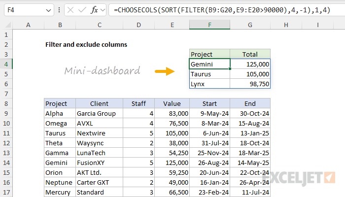 Database column exclusions