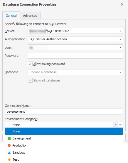 Database connection settings