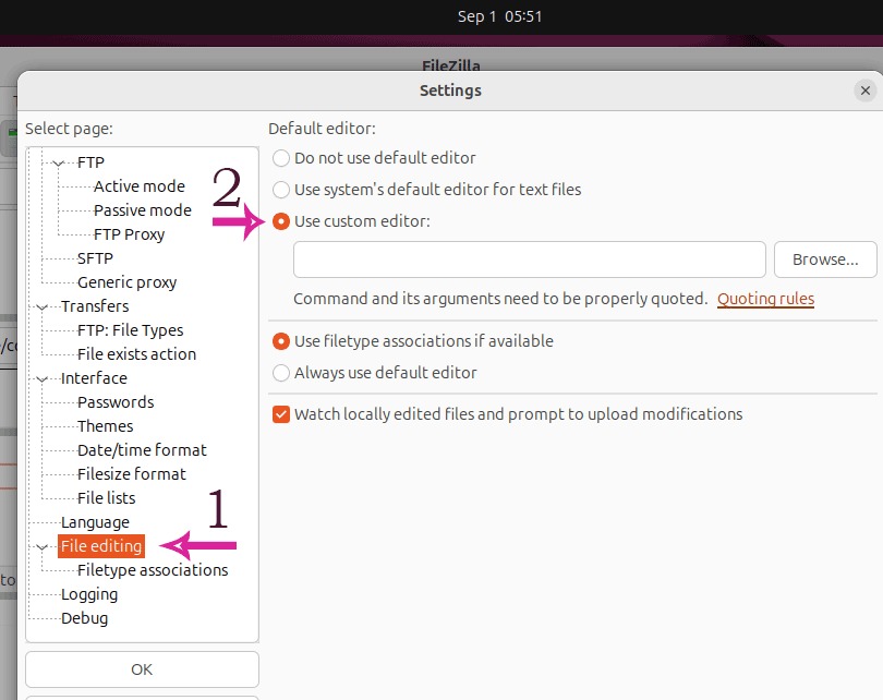 Default editor settings