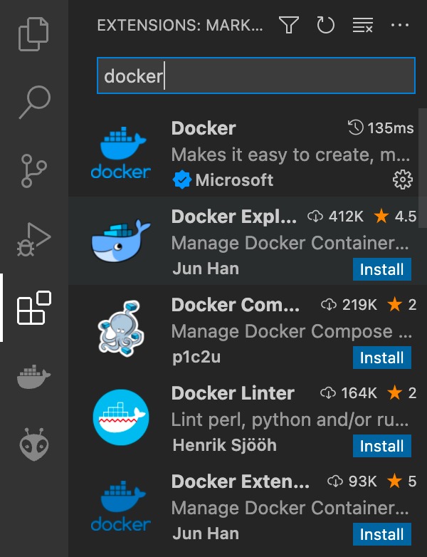 Docker package options