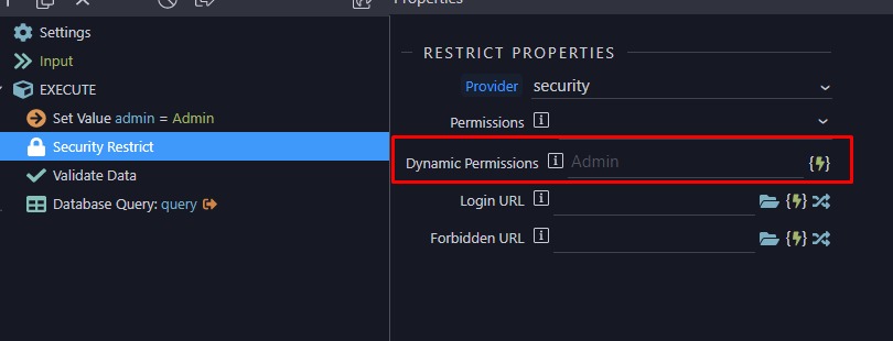 Dynamic admin requests