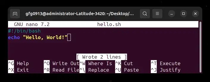 First Bash script