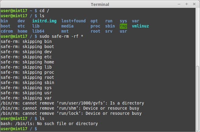 GNU rm flags