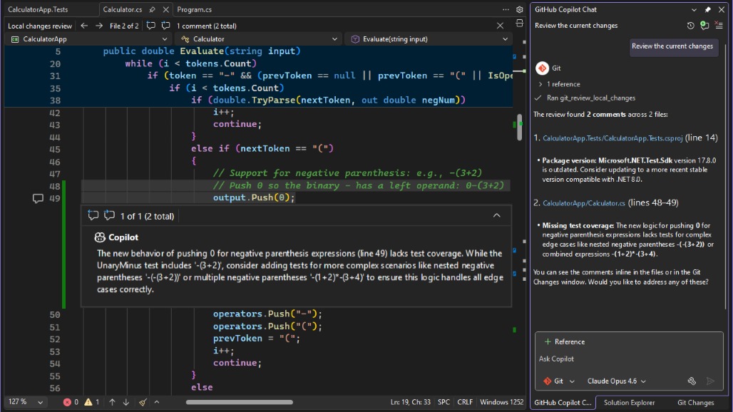 Git commit editor