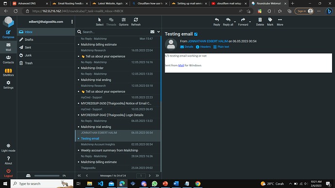 Hosting email routing