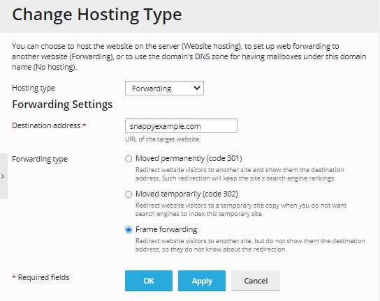 Hosting redirect selection