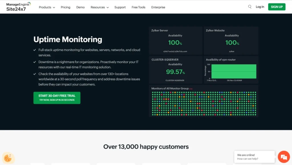 Independent uptime monitoring