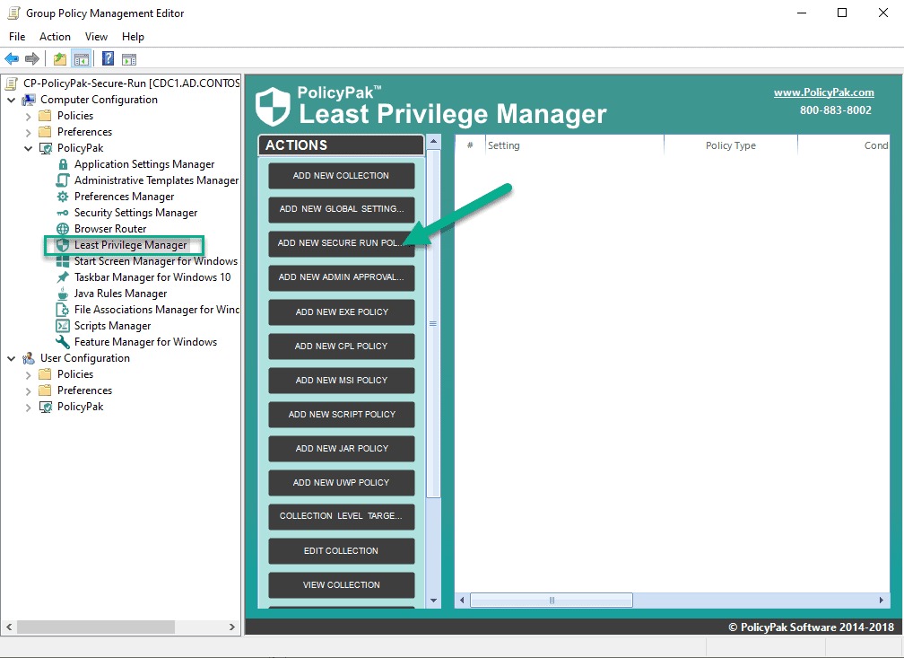 Least privilege mode selection