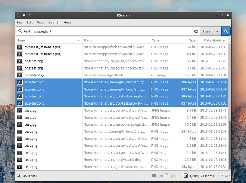Linux filename search