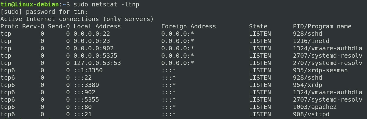 Linux port process