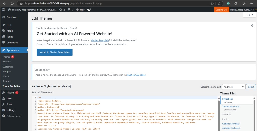 Live WordPress data