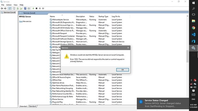 MySQL error diagnosis