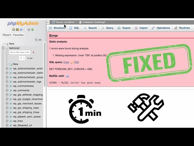 MySQL failure diagnosis