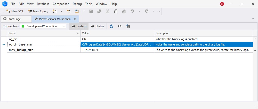 MySQL server diagnostics