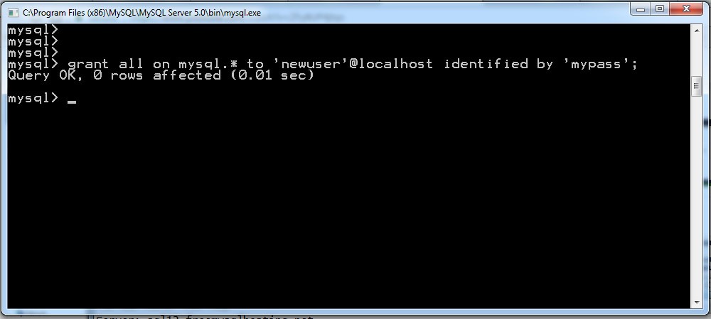 MySQL user privileges
