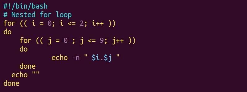 Nested Bash loops