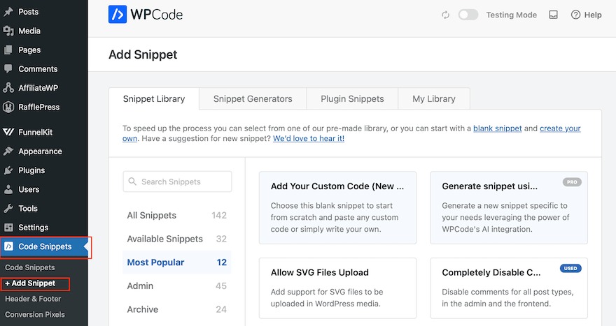 Next WordPress instructions