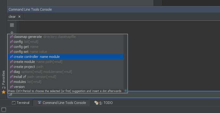 PHP command line selection
