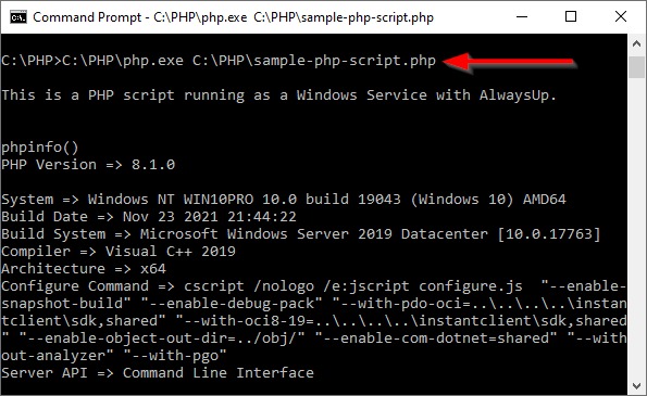 PHP service status