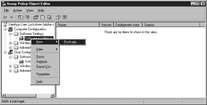 Package installer choices