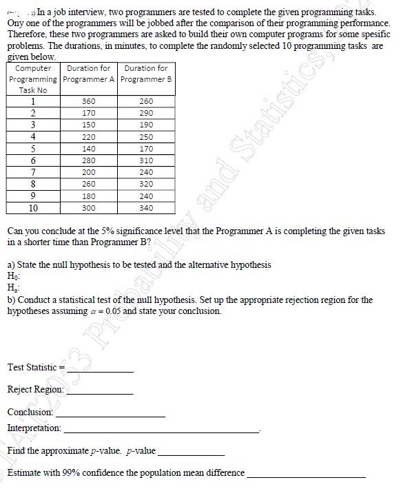 Performance comparison worksheet