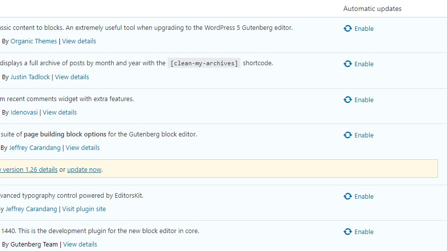 Plugin theme updates