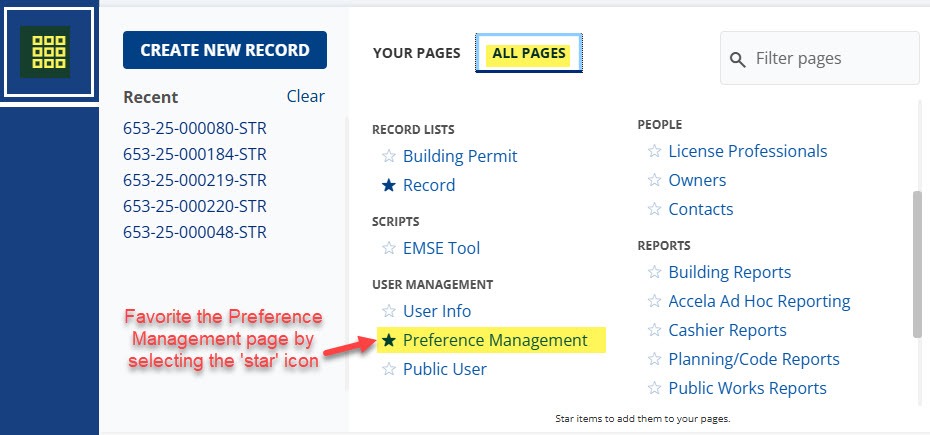 Preferred URL record