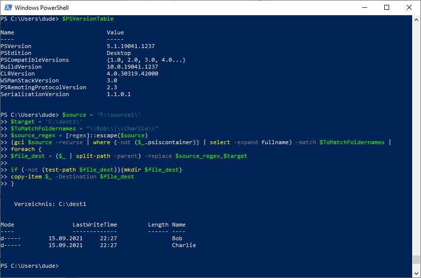 Recursive directory copy