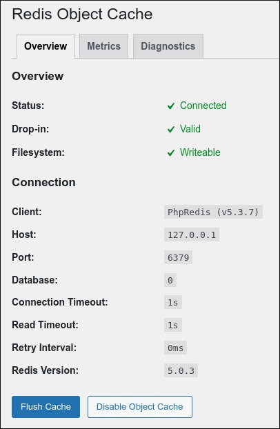 Redis plugin settings
