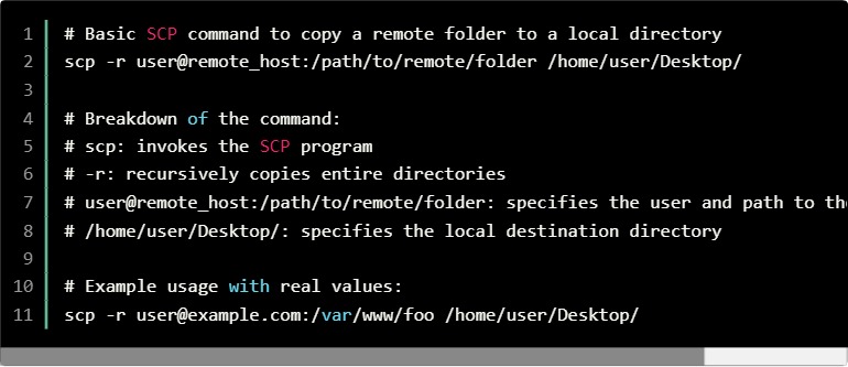 Remote SCP path examples