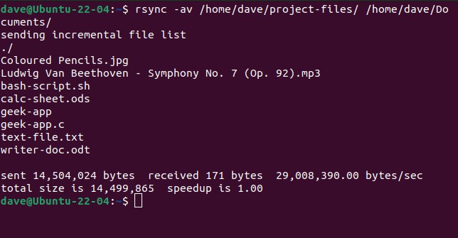Rsync command syntax