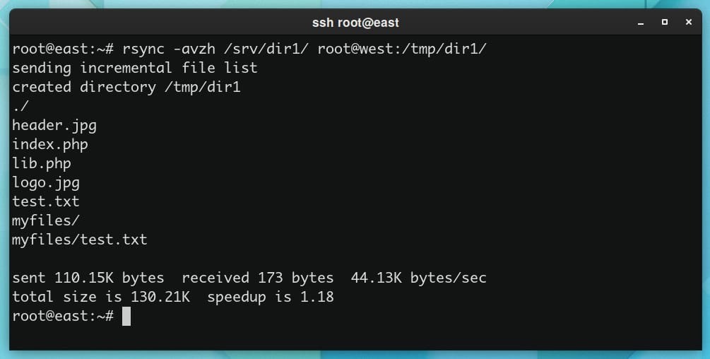 Rsync transfer outcomes