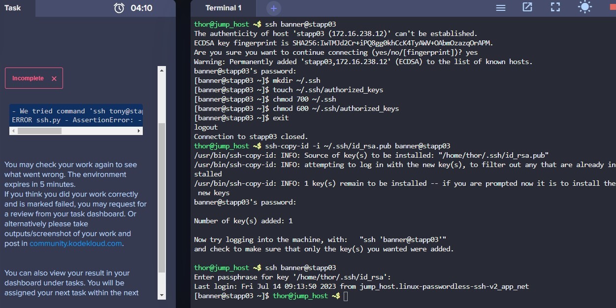 SSH authentication error