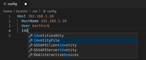 SSH config location